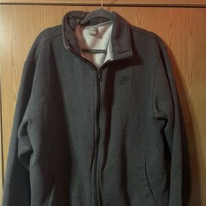 Nike Men's Dark Gray Zip-Up Sweater